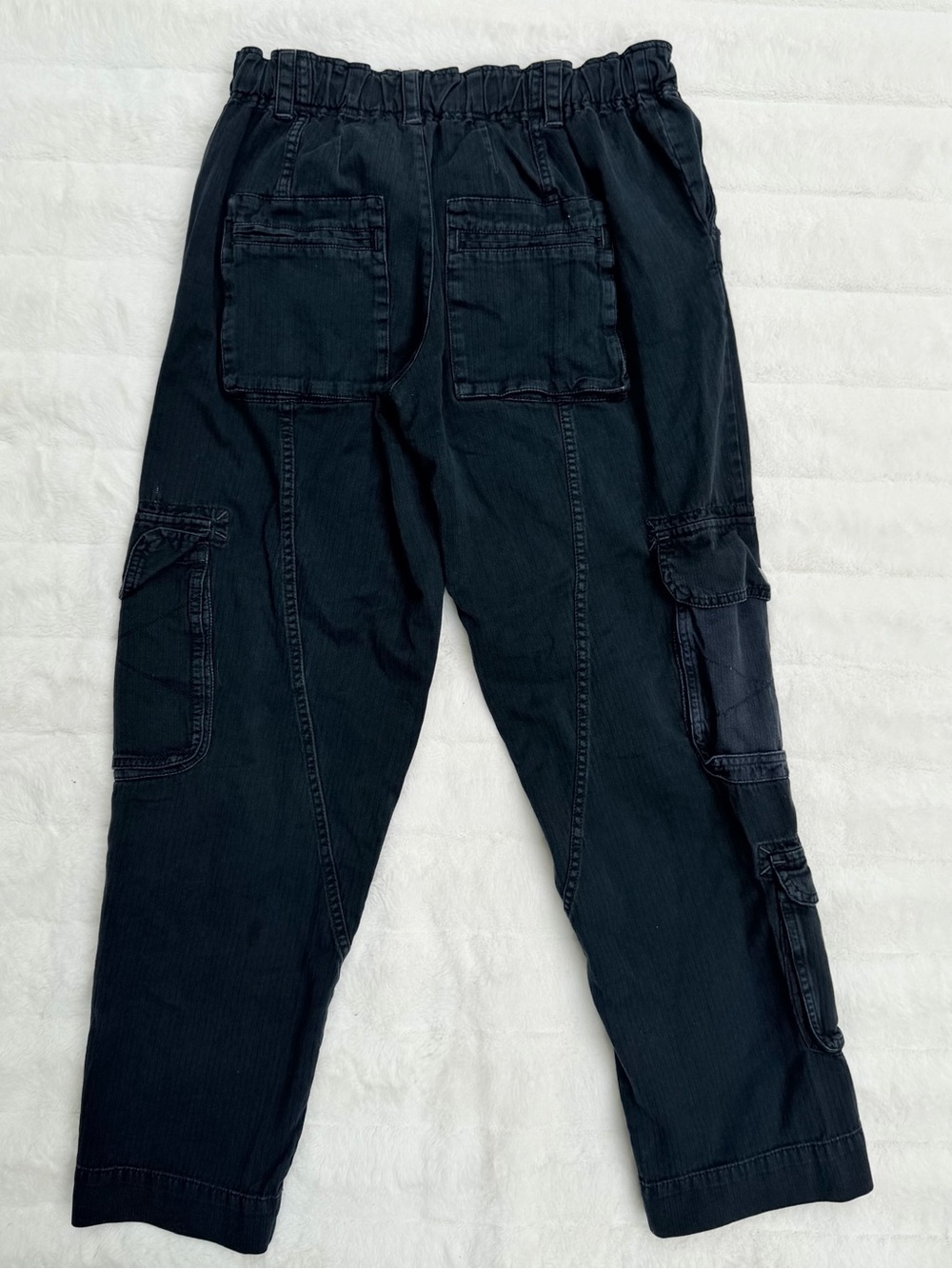Free People Tahiti Cargo Pants Black Utility Drawstring Relaxed Fit S - Picture 9 of 12